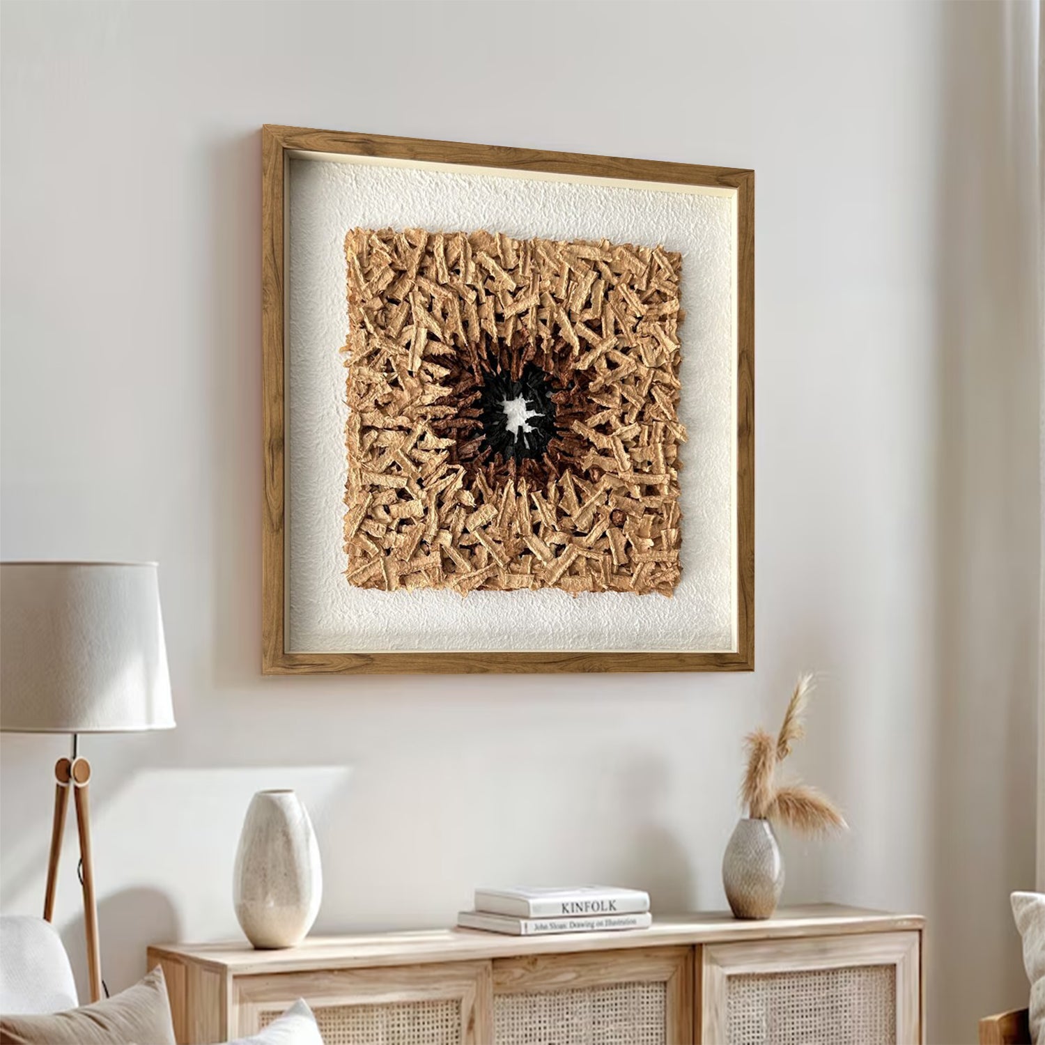 Installation Art painting brown texture wall art sculpture wall art 