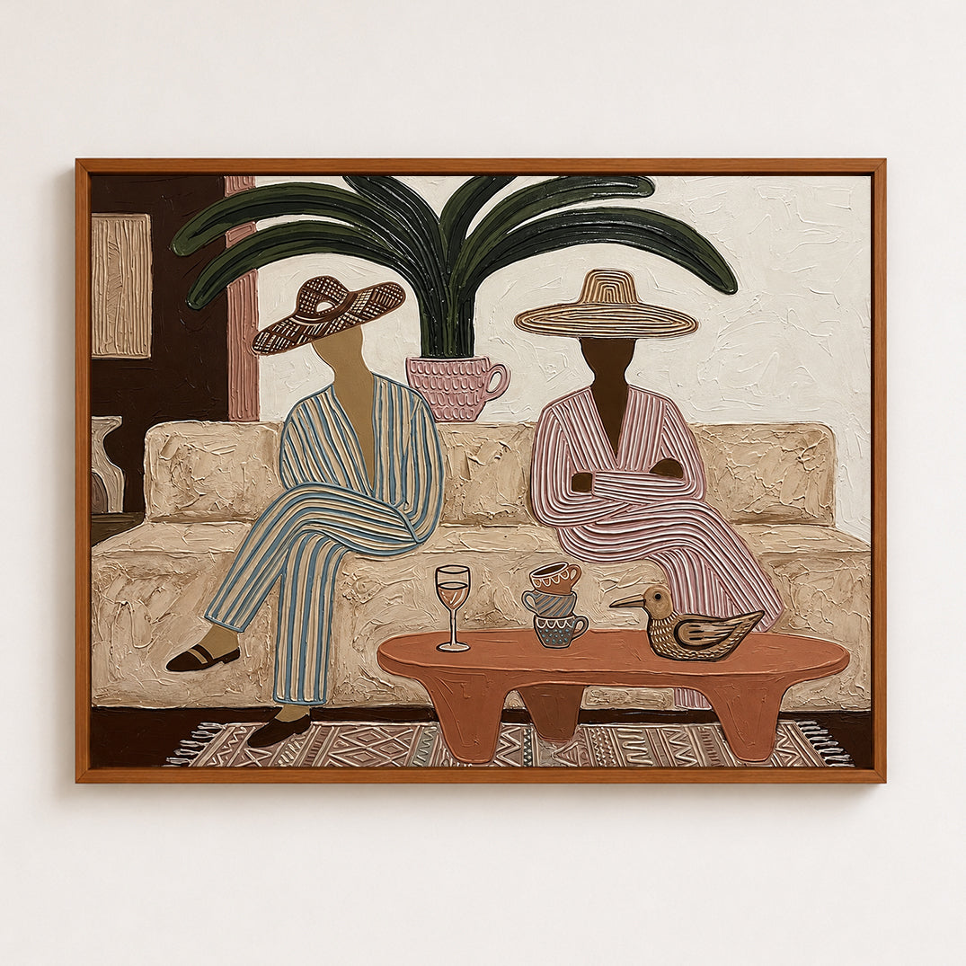 Boho Couple Wall Art Tropical Resort Art Neutral Coastal For Coastal Living Room Decor