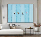 Large blue abstract art Abstract Blue Wall Art Pure Blue Oil Painting on Canvas Modern Abstract Painting Blue Texture Art