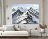 Abstract Snow Mountain Oil Painting Large Mountain Landscape Oil Painting for Living Room