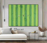 Football Sports Oil Painting Green abstract art Large Green Textured Painting on Canvas Green Minimalist Wall Art 