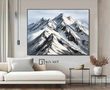 Abstract Snow Mountain Oil Painting Large Mountain Landscape Oil Painting for Living Room