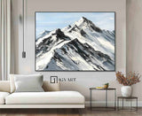 Abstract Snow Mountain Oil Painting Large Mountain Landscape Oil Painting for Living Room