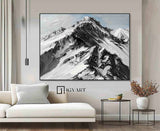 Abstract Snow Mountain Oil Painting Large Mountain Landscape Oil Painting for Living Room