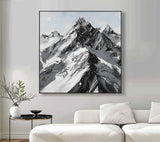 Mountain textured wall art Black and white Mountain Abstract art Black and white Mountain Painting 