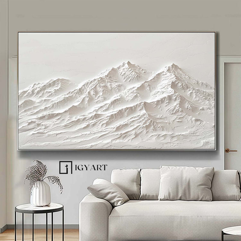 White Snow Mountain Wall Art Large White Snow Mountain Painting White Snow Mountain Canvas Art