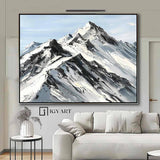 Abstract Snow Mountain Oil Painting Large Mountain Landscape Oil Painting for Living Room