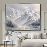 Large mount paintings mountain wall art Large mountain artwork blue mountain landscape art 