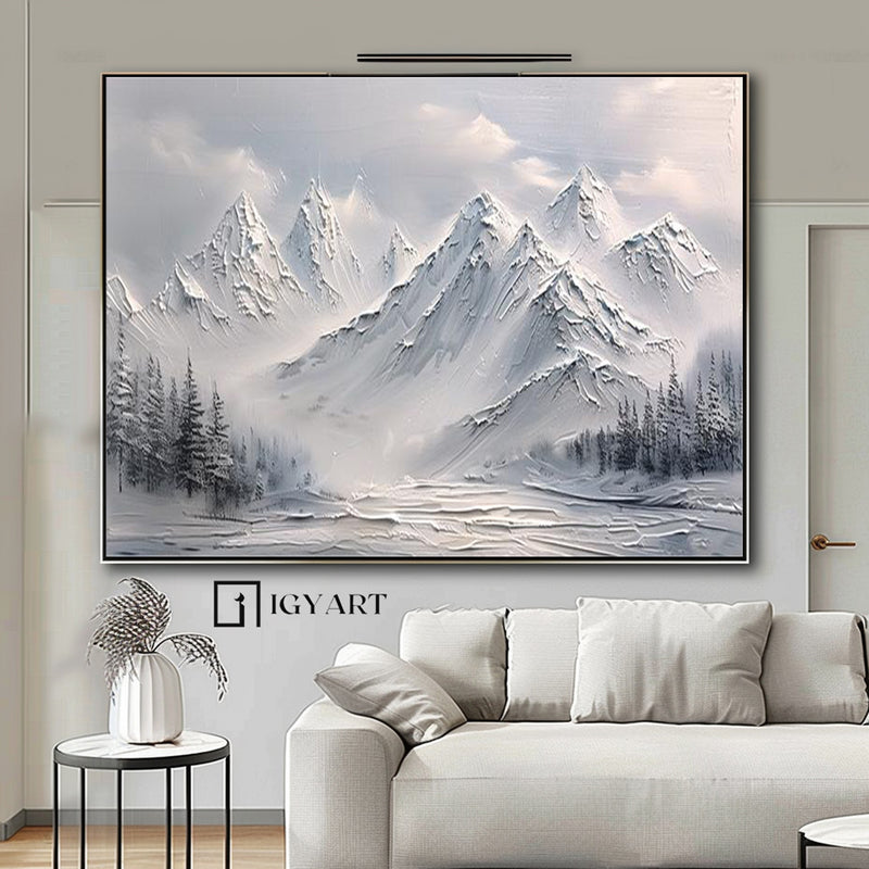 Large mount paintings mountain wall art Large mountain artwork blue mountain landscape art 