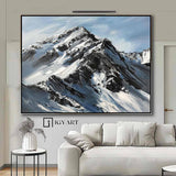 Snow Mountain Wall Art Large Original 3D White Mountain Painting Snow Mountain Painting Skiing Art