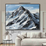 Snow Mountain Wall Art Large Original 3D White Mountain Painting Snow Mountain Painting Skiing Art