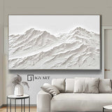 Large White Snow Mountain Painting White Snow Mountain Canvas Art white textured wall art 