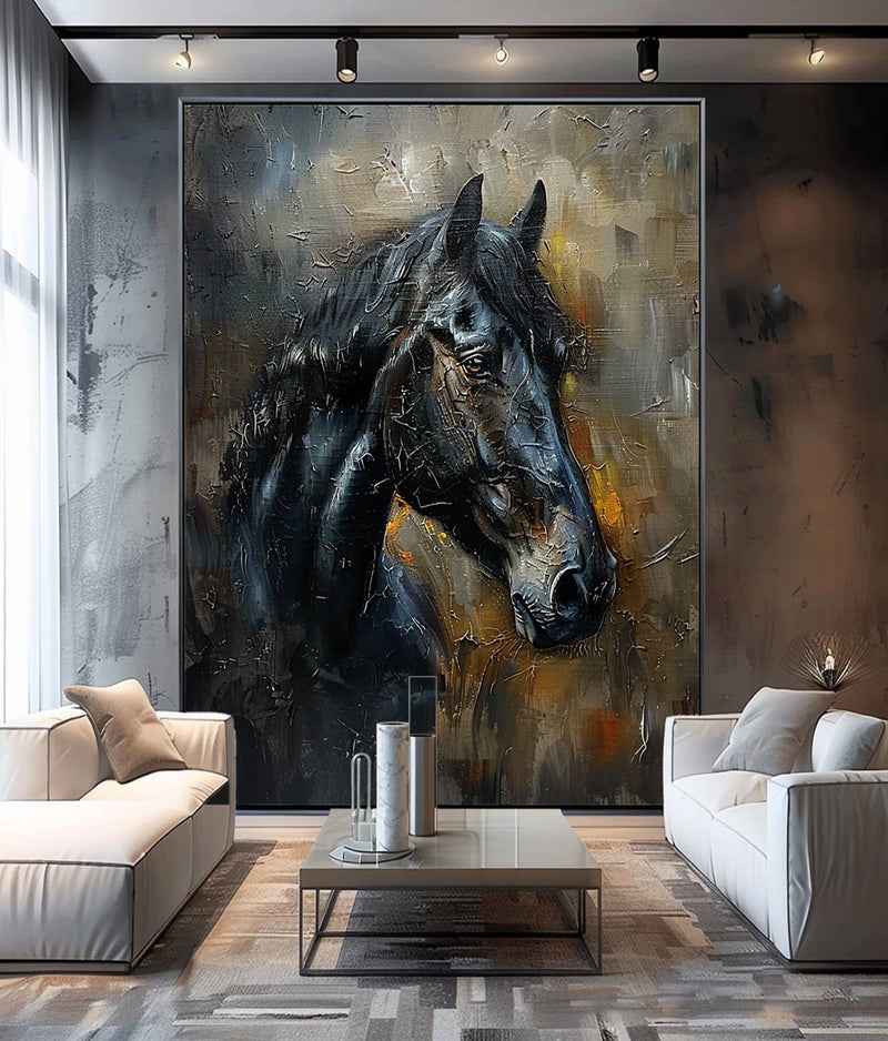 Animal Painting Horse Oil Painting Ferghana horse painting Horse Head Painting Personalized Gifts