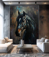 Horse Oil Painting Ferghana horse painting animal wall art Horse Head Painting Personalized Gifts