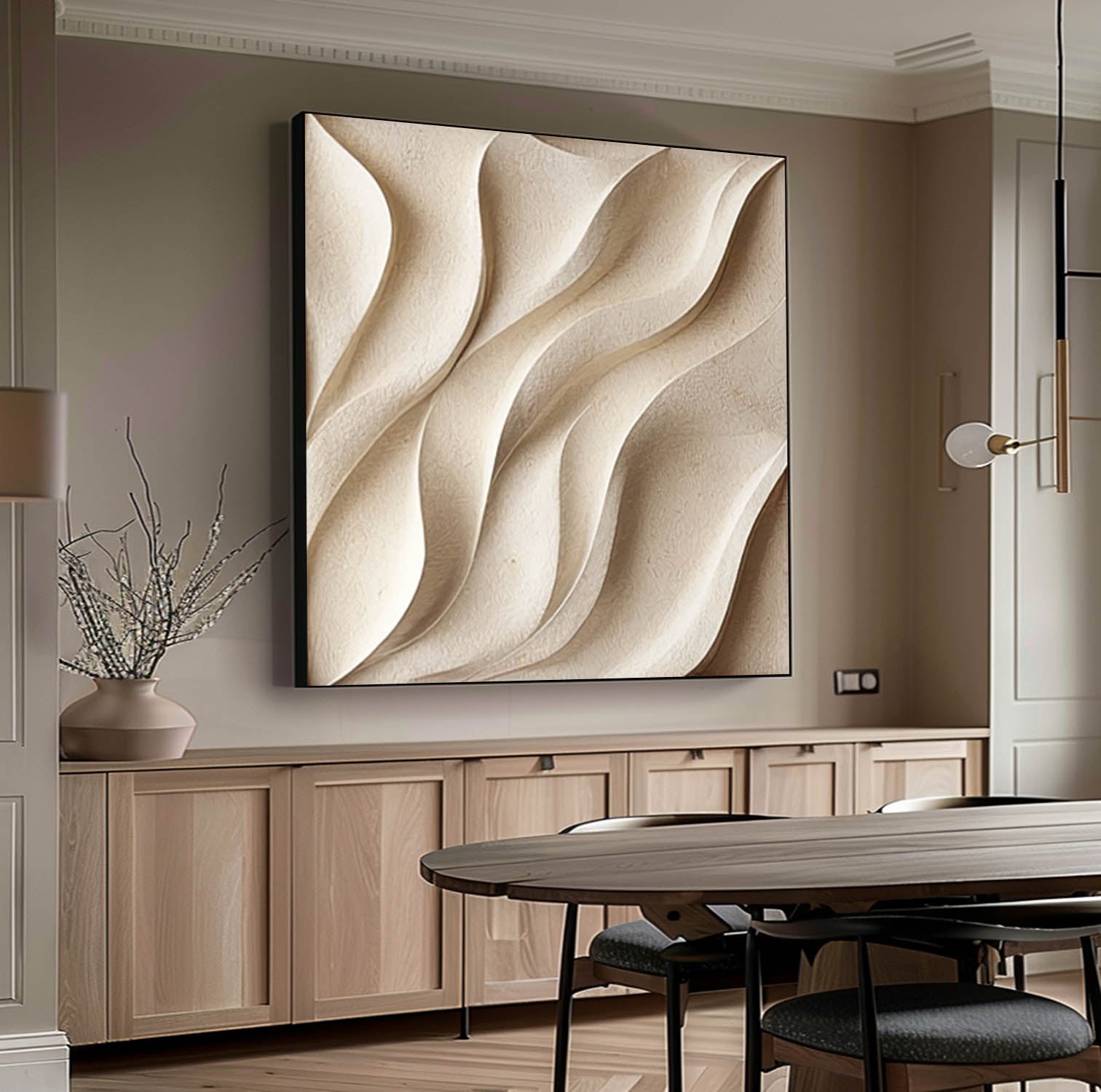 Sculptured art Painting Wood carving wall art 3D Textured Wall Decor 
