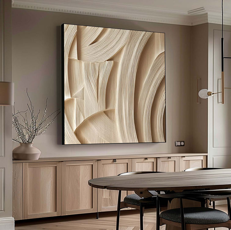 Sculptured art Painting Wood carving wall art 3D Textured Wall Decor 