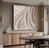 Wood carving wall art Beige Sculptured art 3D Textured Wall Decor