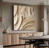 Beige Textured Wall Decor Wood 3D Textured Wall Decor Wood carving wall art