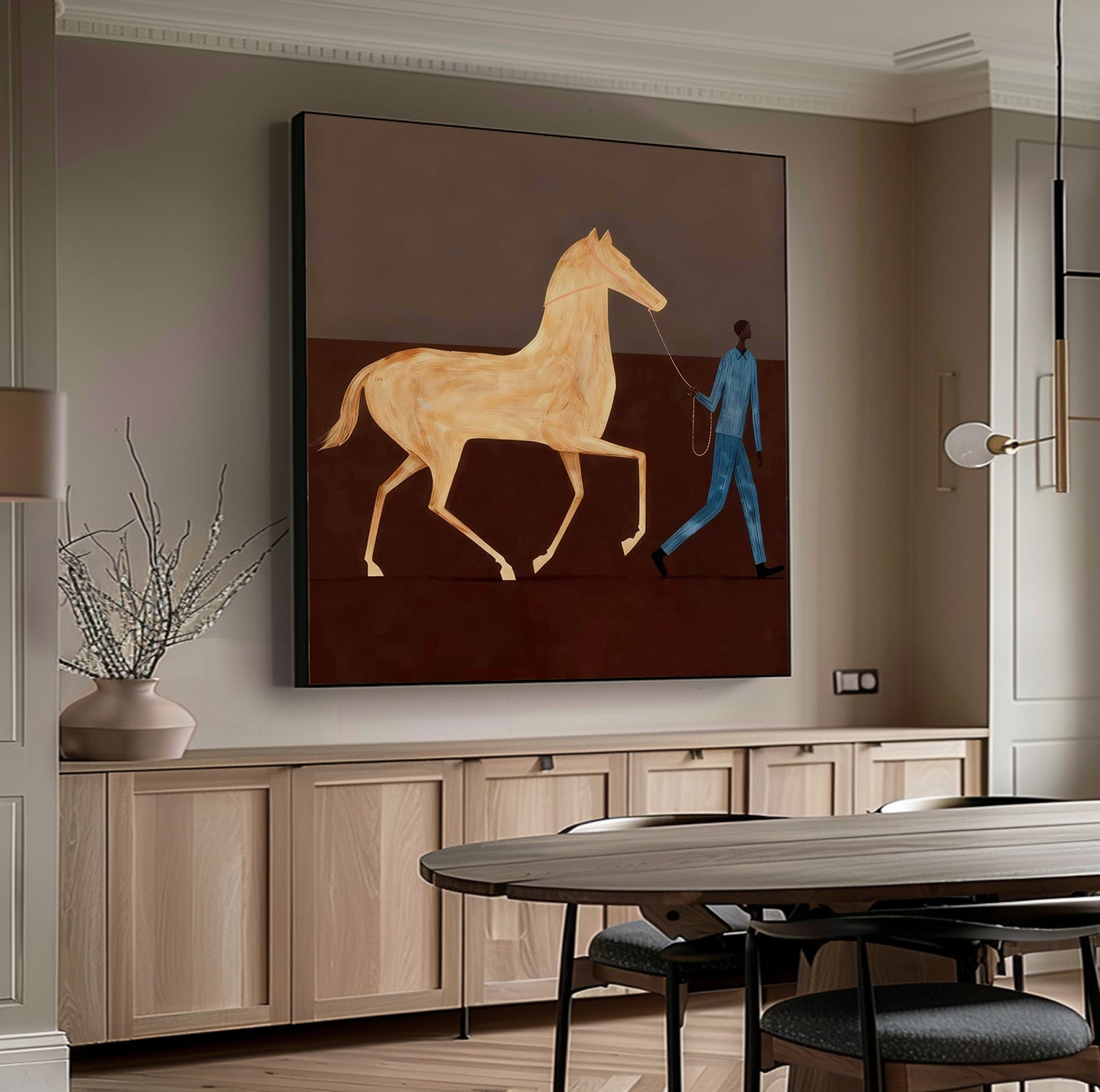 Horse Wall Art, Equestrian Art, Horse Lover Gift Modern Horse Painting