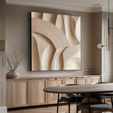 Wood carving wall art 3D Textured Wall Decor Beige Minimalist wall art