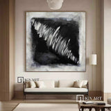 Black White Abstract Art Black Abstract Painting Large Black Abstract wall art Boho Living Room Wall Art