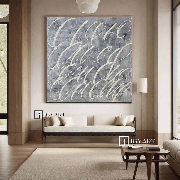 Large Blue  White abstract painting Blue White Canvas Art Blue Abstract Art Contemporary Art