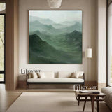 Large Green mountain Abstract Painting Green mountain painting Green landscape painting