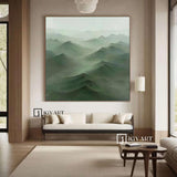 Large Green mountain Abstract Painting Green mountain painting Green landscape painting