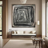 Black Abstract Painting Black Textured Painting Large Black Abstract Painting Boho Living Room Wall Art