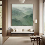 Large Green mountain Abstract Painting Green mountain painting Green landscape painting