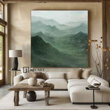 Large Green mountain Abstract Painting Green mountain painting Green landscape painting