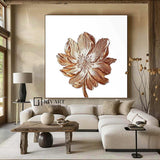 White And Golden Leaf Painting White and gold wall art White and gold Textured abstract Painting