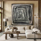 Black Abstract Painting Black Textured Painting Large Black Abstract Painting Boho Living Room Wall Art