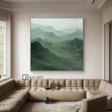 Large Green mountain Abstract Painting Green mountain painting Green landscape painting