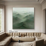 Large Green mountain Abstract Painting Green mountain painting Green landscape painting