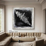 Black White Abstract Art Black Abstract Painting Large Black Abstract wall art Boho Living Room Wall Art