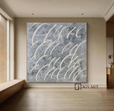 Large Blue  White abstract painting Blue White Canvas Art Blue Abstract Art Contemporary Art