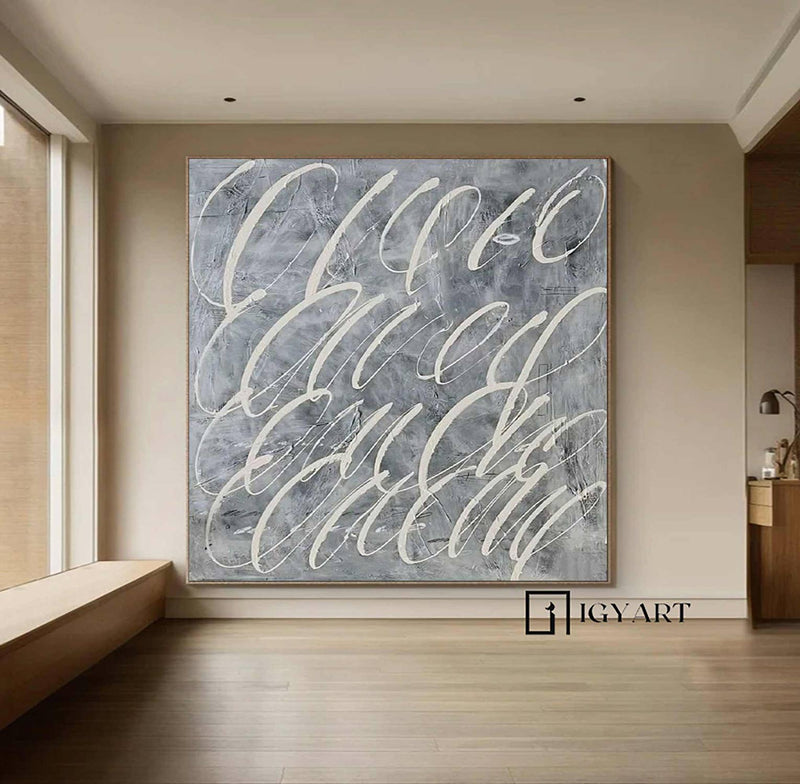 Large Blue  White abstract painting Blue White Canvas Art Blue Abstract Art Contemporary Art