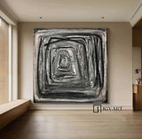 Black Abstract Painting Black Textured Painting Large Black Abstract Painting Boho Living Room Wall Art