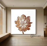 White And Golden Leaf Painting White and gold wall art White and gold Textured abstract Painting