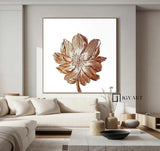 White And Golden Leaf Painting White and gold wall art White and gold Textured abstract Painting