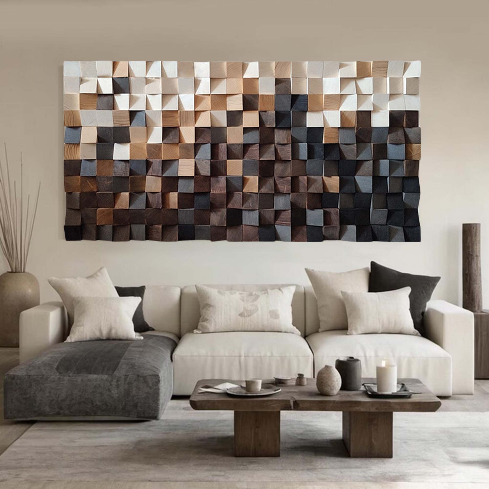 wood texture wall decor Geometric Wood Art: Textured Wall Sculpture