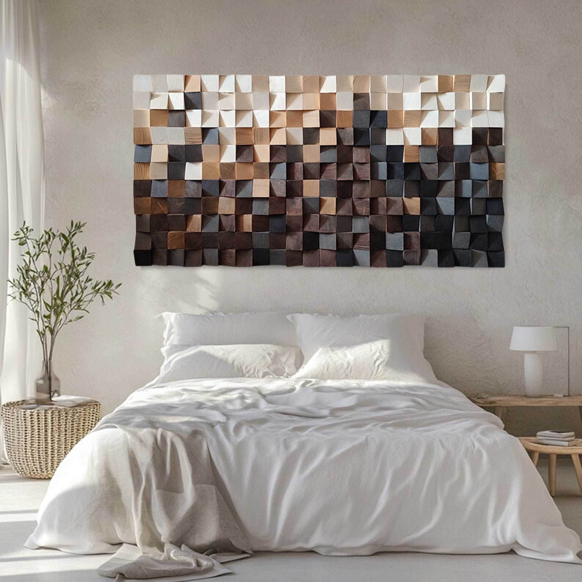 wood texture wall decor Geometric Wood Art: Textured Wall Sculpture