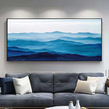 Large mountain painting mountain landscape painting Large blue abstract art blue mountains artwork