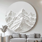 White Mountain Painting Large White Snow Mountain Painting Circle white Circle Snow Mountain texture canvas art