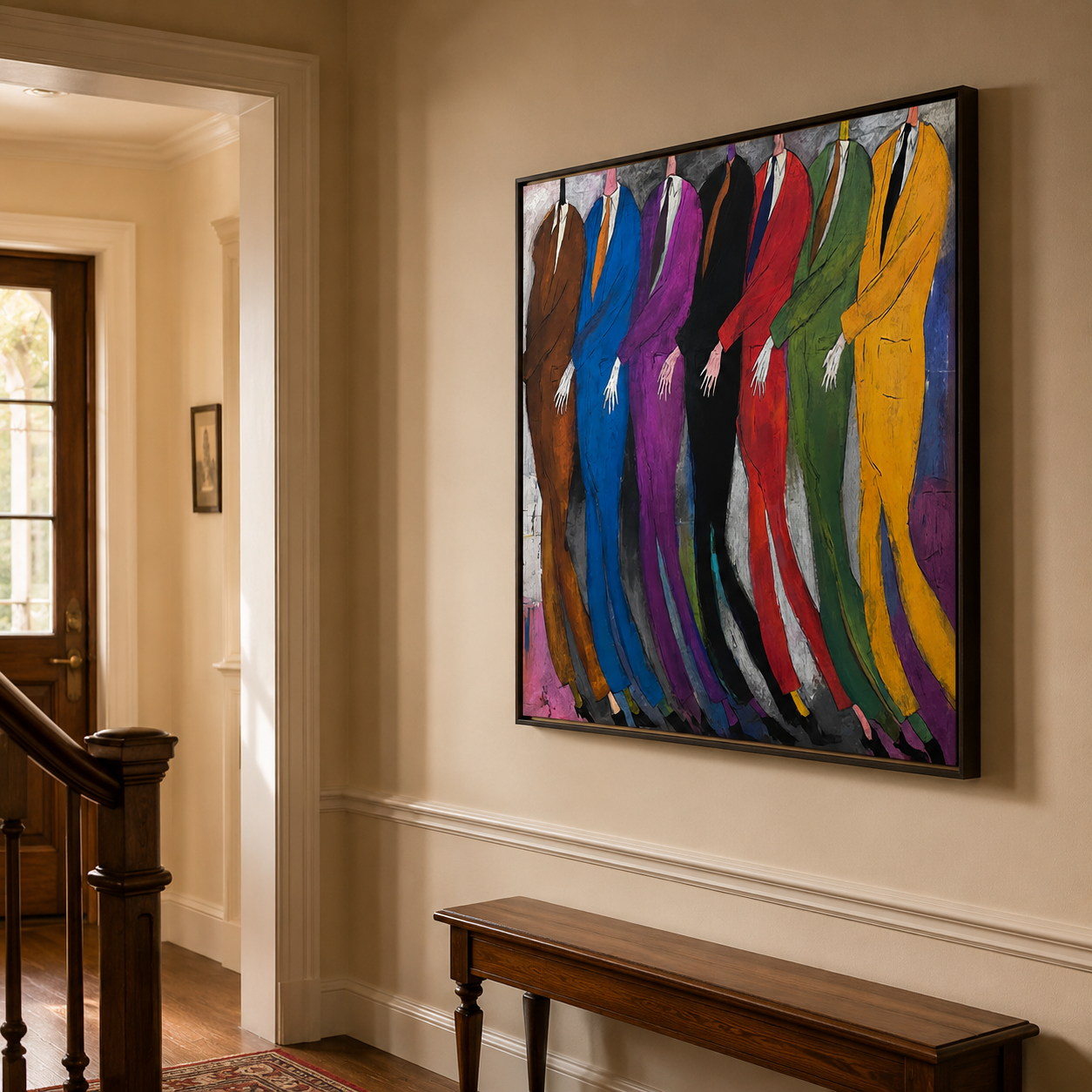 Modern Abstract Men Art Gift Colorful Suits Painting For Office Decor
