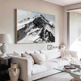 Abstract Snow Mountain Oil Painting Large Mountain Landscape Oil Painting for Living Room