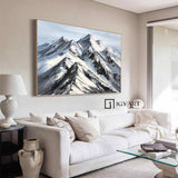 Abstract Snow Mountain Oil Painting Large Mountain Landscape Oil Painting for Living Room