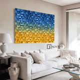 Blue Sculptured art Painting Wood carving wall art Art sculpture Textured Wall Decor Abstract 3D Textured Wall Art