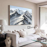 Abstract Snow Mountain Oil Painting Large Mountain Landscape Oil Painting for Living Room